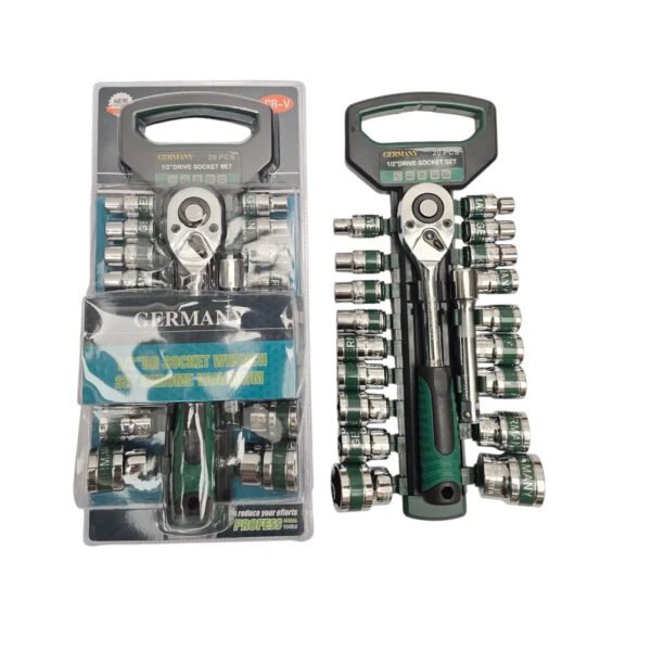 Juego de Llaves de Copa 1/2" 20 Piezas con Ratchet