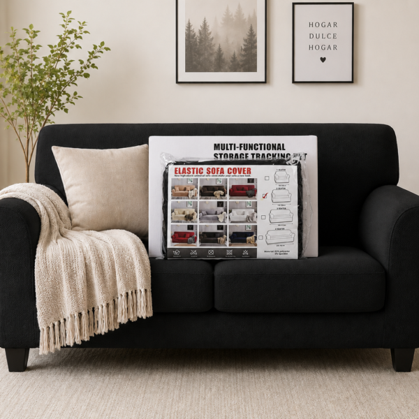 Forro de Mueble Negro de 2 puestos