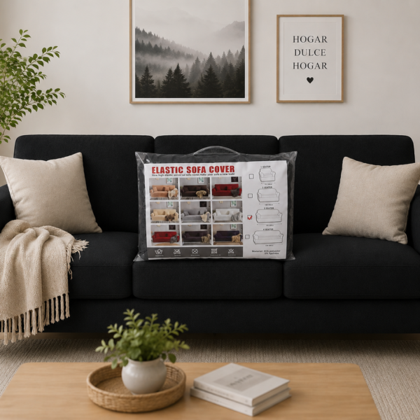 Forro de Mueble Negro de 3 puestos