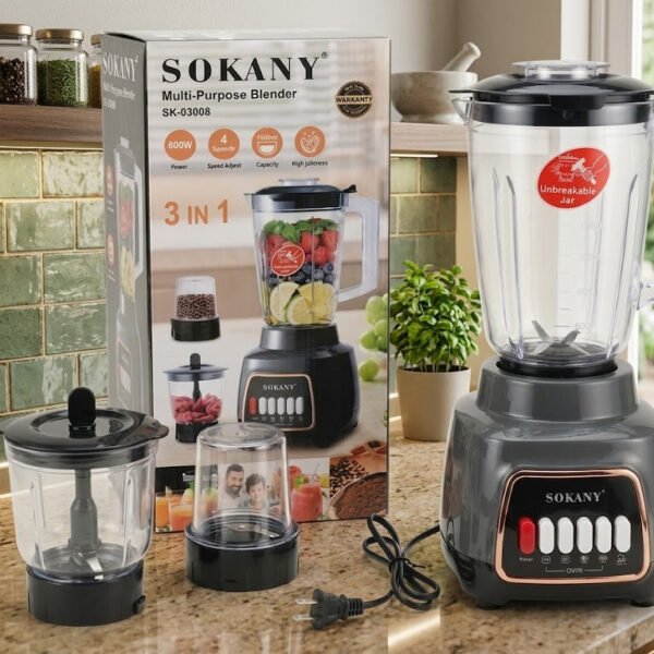Licuadora Sokany 3 en 1 Multipropósito